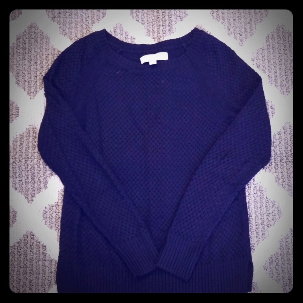 Navy waffle sweater
